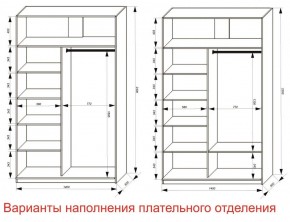 Шкаф-купе 1400 серии SOFT D6+D6+B2+PL3 (2 ящика+2штанги) профиль «Капучино» в Верхней Пышме - verhnyaya-pyshma.ok-mebel.com | фото 7