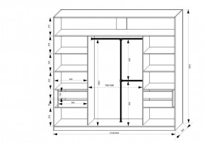 Шкаф-купе 2450 серии NEW CLASSIC K1+K1+K1+B22+PL4 (по 2 ящика лев/прав+F обр.штанга) профиль «Капучино» в Верхней Пышме - verhnyaya-pyshma.ok-mebel.com | фото 3