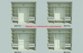 Шкаф-купе 2450 серии NEW CLASSIC K6Z+K1+K6+B22+PL2 (по 2 ящика лев/прав+1 штанга+1 полка) профиль «Капучино» в Верхней Пышме - verhnyaya-pyshma.ok-mebel.com | фото 6