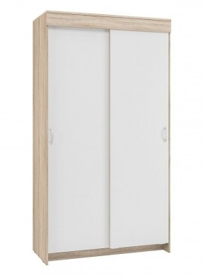 Шкаф-купе Бассо 1.0 (Дуб Сонома/Белый) 2 двери 2 зеркальные вставки в Верхней Пышме - verhnyaya-pyshma.ok-mebel.com | фото 3