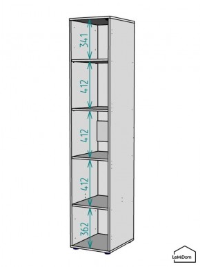 Шкаф Linnea MHR-1-2 2050х400х510 (ДВ-М 11.1.25) в Верхней Пышме - verhnyaya-pyshma.ok-mebel.com | фото 3