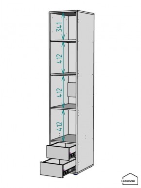 Шкаф Linnea MHR-1-3 2050х400х510 (Белый-М 11.1.2) в Верхней Пышме - verhnyaya-pyshma.ok-mebel.com | фото 4