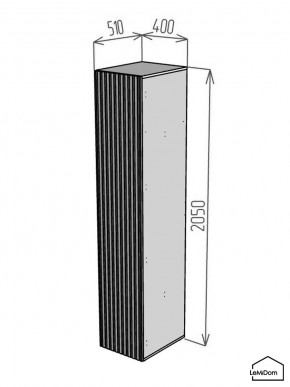 Шкаф Linnea MHR-1-4 2050х400х510 (Графит-М 11.1.25) в Верхней Пышме - verhnyaya-pyshma.ok-mebel.com | фото 2