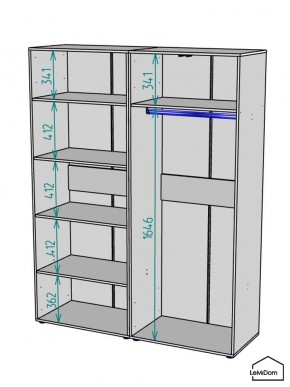 Шкаф Linnea MHR-4PO-1 2050х1600х510 (Белый-М 11.1.2) в Верхней Пышме - verhnyaya-pyshma.ok-mebel.com | фото 3