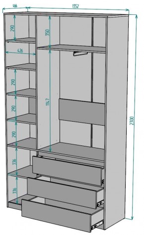 Шкаф Мальта H204 в Верхней Пышме - verhnyaya-pyshma.ok-mebel.com | фото 2