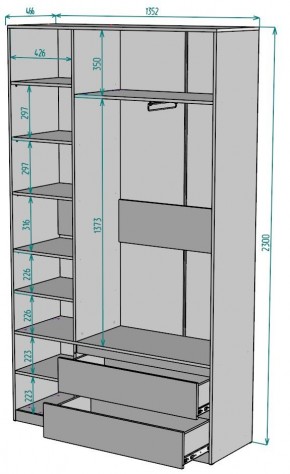 Шкаф Мальта H212 в Верхней Пышме - verhnyaya-pyshma.ok-mebel.com | фото 2