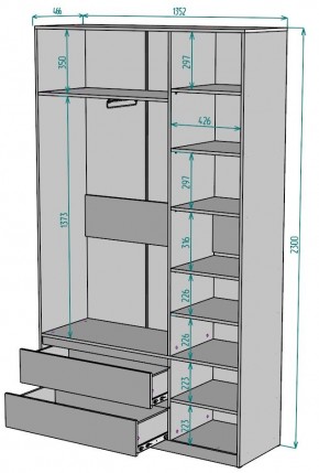 Шкаф Мальта H213 в Верхней Пышме - verhnyaya-pyshma.ok-mebel.com | фото 2