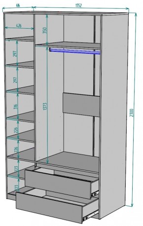 Шкаф Мальта H216 в Верхней Пышме - verhnyaya-pyshma.ok-mebel.com | фото 2