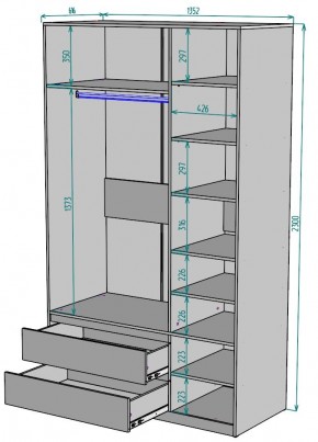 Шкаф Мальта H217 в Верхней Пышме - verhnyaya-pyshma.ok-mebel.com | фото 2