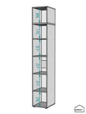 Шкаф с антресолью Linnea MHR-1A-2 2450х400х510 (ДВ-М 11.1.25) в Верхней Пышме - verhnyaya-pyshma.ok-mebel.com | фото 3