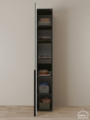 Шкаф с антресолью Linnea MHR-1A-2 2450х400х510 (Графит-М 11.1.25) в Верхней Пышме - verhnyaya-pyshma.ok-mebel.com | фото 4