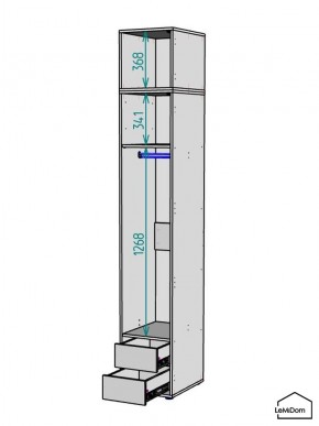 Шкаф с антресолью Linnea MHR-1A-3 2450х400х510 (Белый-М 11.1.2) в Верхней Пышме - verhnyaya-pyshma.ok-mebel.com | фото 3