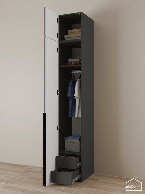 Шкаф с антресолью Linnea MHR-1A-3 2450х400х510 (Графит-М 11.1.25) в Верхней Пышме - verhnyaya-pyshma.ok-mebel.com | фото 5
