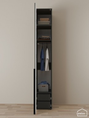 Шкаф с антресолью Linnea MHR-1A-3 2450х400х510 (Графит-М 11.1.25) в Верхней Пышме - verhnyaya-pyshma.ok-mebel.com | фото 6