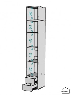 Шкаф с антресолью Linnea MHR-1POA-4 2450х400х510 (Белый-М 11.1.1) в Верхней Пышме - verhnyaya-pyshma.ok-mebel.com | фото 3