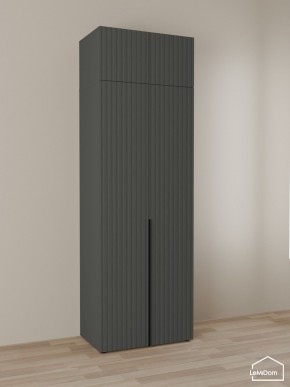 Шкаф с антресолью Linnea MHR-2A-2 2450х800х510 (Графит-М 11.1.25) в Верхней Пышме - verhnyaya-pyshma.ok-mebel.com | фото
