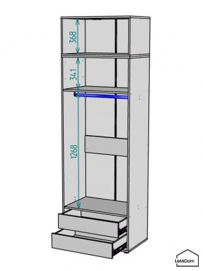 Шкаф с антресолью Linnea MHR-2A-3 2450х800х510 (Белый-М 11.1.1) в Верхней Пышме - verhnyaya-pyshma.ok-mebel.com | фото 3