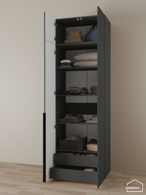 Шкаф с антресолью Linnea MHR-2A-3 2450х800х510 (Графит-М 11.1.25) в Верхней Пышме - verhnyaya-pyshma.ok-mebel.com | фото 6