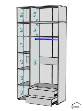 Шкаф с антресолью Linnea MHR-3POA-2 2450х1200х510 (Белый-М 11.1.2) в Верхней Пышме - verhnyaya-pyshma.ok-mebel.com | фото 3