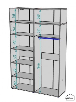 Шкаф с антресолью Linnea MHR-4A-1 2450х1600х510 (Белый-М 11.1.2) в Верхней Пышме - verhnyaya-pyshma.ok-mebel.com | фото 3