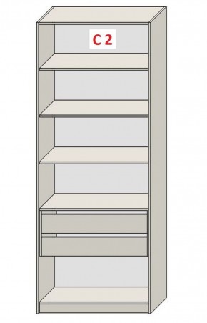 Шкаф СТАНДАРТ С1 без ящика серия "ГЕСТИЯ" (Светло-серый/Дуб Небраска натуральный) 800*520*2300 в Верхней Пышме - verhnyaya-pyshma.ok-mebel.com | фото 6