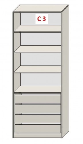 Шкаф СТАНДАРТ С1 без ящика серия "ГЕСТИЯ" (Светло-серый/Дуб Небраска натуральный) 800*520*2300 в Верхней Пышме - verhnyaya-pyshma.ok-mebel.com | фото 7