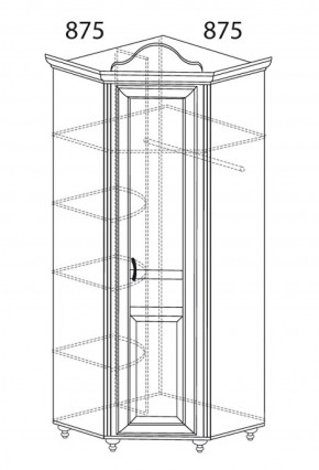 Шкаф угловой №562 "Алиса" (угол 875*875) в Верхней Пышме - verhnyaya-pyshma.ok-mebel.com | фото 2