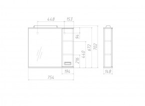 Шкаф-зеркало Cube 75 Эл. Правый Домино (DC5009HZ) в Верхней Пышме - verhnyaya-pyshma.ok-mebel.com | фото 3