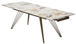 Стол ACERRA NEW 160 GLOSS GRAND JADE SOLID CERAMIC/ каркас цвета шампань, ®DISAUR в Верхней Пышме - verhnyaya-pyshma.ok-mebel.com | фото 10