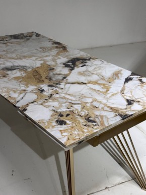 Стол ACERRA NEW 160 GLOSS GRAND JADE SOLID CERAMIC/ каркас цвета шампань, ®DISAUR в Верхней Пышме - verhnyaya-pyshma.ok-mebel.com | фото 5