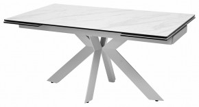 Стол BELLUNO 160 MARBLES KL-99 Белый мрамор матовый, итальянская керамика/ белый каркас, ®DISAUR в Верхней Пышме - verhnyaya-pyshma.ok-mebel.com | фото 2
