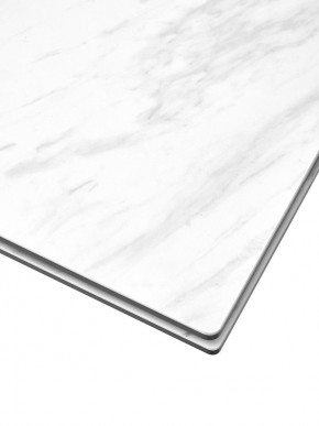 Стол BELLUNO 160 MARBLES KL-99 Белый мрамор матовый, итальянская керамика/ белый каркас, ®DISAUR в Верхней Пышме - verhnyaya-pyshma.ok-mebel.com | фото 4