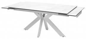 Стол BELLUNO 160 MARBLES KL-99 Белый мрамор матовый, итальянская керамика/ белый каркас, ®DISAUR в Верхней Пышме - verhnyaya-pyshma.ok-mebel.com | фото 5