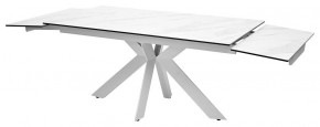 Стол BELLUNO 160 MARBLES KL-99 Белый мрамор матовый, итальянская керамика/ белый каркас, ®DISAUR в Верхней Пышме - verhnyaya-pyshma.ok-mebel.com | фото 7