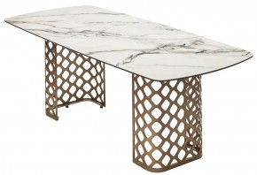 Стол CHIAVARI 220 KL-188 Контрастный мрамор матовый, итальянская керамика / Шампань, ®DISAUR в Верхней Пышме - verhnyaya-pyshma.ok-mebel.com | фото 7