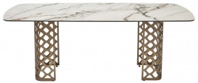 Стол CHIAVARI 220 KL-188 Контрастный мрамор матовый, итальянская керамика / Шампань, ®DISAUR в Верхней Пышме - verhnyaya-pyshma.ok-mebel.com | фото 8