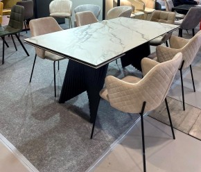 Стол IVAR 180 MARBLES KL-188 Контрастный мрамор, итальянская керамика, ®DISAUR в Верхней Пышме - verhnyaya-pyshma.ok-mebel.com | фото 11