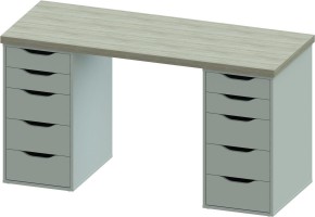 Стол письменный Ингар 2/55 140x75x55, дуб беленый/белый в Верхней Пышме - verhnyaya-pyshma.ok-mebel.com | фото 2