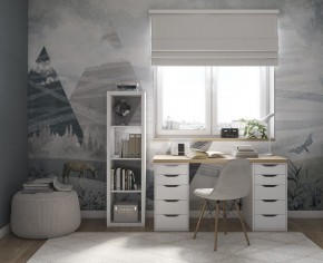 Стол письменный Ингар 2/55 140x75x55, дуб беленый/белый в Верхней Пышме - verhnyaya-pyshma.ok-mebel.com | фото 4