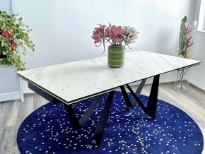 Стол RIETI 200 KL-99 Белый мрамор матовый, итальянская керамика / черный каркас, ®DISAUR в Верхней Пышме - verhnyaya-pyshma.ok-mebel.com | фото 2
