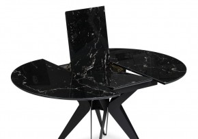Стол стеклянный Рикла 110(150)х110х76 черный мрамор / черный в Верхней Пышме - verhnyaya-pyshma.ok-mebel.com | фото 4