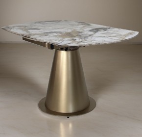 Стол TERAMO 135 GLOSS GRAND JADE SOLID CERAMIC, керамика, поворотн.механизм / Бронзовый, ®DISAUR в Верхней Пышме - verhnyaya-pyshma.ok-mebel.com | фото 1