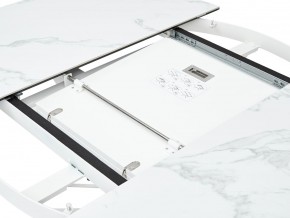 Стол TRENTO 120 HIGH GLOSS STATUARIO Белый мрамор глянцевый, керамика/ белый каркас, ®DISAUR в Верхней Пышме - verhnyaya-pyshma.ok-mebel.com | фото 3