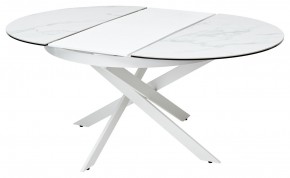 Стол TRENTO 120 HIGH GLOSS STATUARIO Белый мрамор глянцевый, керамика/ белый каркас, ®DISAUR в Верхней Пышме - verhnyaya-pyshma.ok-mebel.com | фото 6