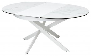 Стол TRENTO 120 HIGH GLOSS STATUARIO Белый мрамор глянцевый, керамика/ белый каркас, ®DISAUR в Верхней Пышме - verhnyaya-pyshma.ok-mebel.com | фото 7