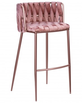 Стул барный DOBRIN EMMA ROSE GOLD, розовый велюр (VF-10) в Верхней Пышме - verhnyaya-pyshma.ok-mebel.com | фото