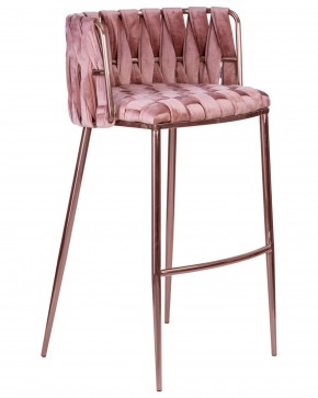 Стул барный DOBRIN EMMA ROSE GOLD, розовый велюр (VF-10) в Верхней Пышме - verhnyaya-pyshma.ok-mebel.com | фото 2