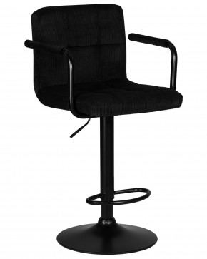 Стул барный DOBRIN KRUGER ARM BLACK, черный вельвет (LAR-E2041-52) в Верхней Пышме - verhnyaya-pyshma.ok-mebel.com | фото