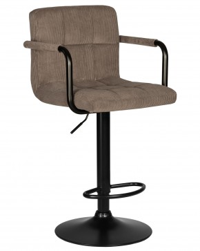 Стул барный DOBRIN KRUGER ARM BLACK, какао вельвет (LAR-E2041-05) в Верхней Пышме - verhnyaya-pyshma.ok-mebel.com | фото