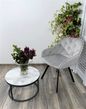 Стул GALE 360 град. поворот. BLUVEL-03 LIGHT GREY, велюр/ черный каркас, М-City в Верхней Пышме - verhnyaya-pyshma.ok-mebel.com | фото 6